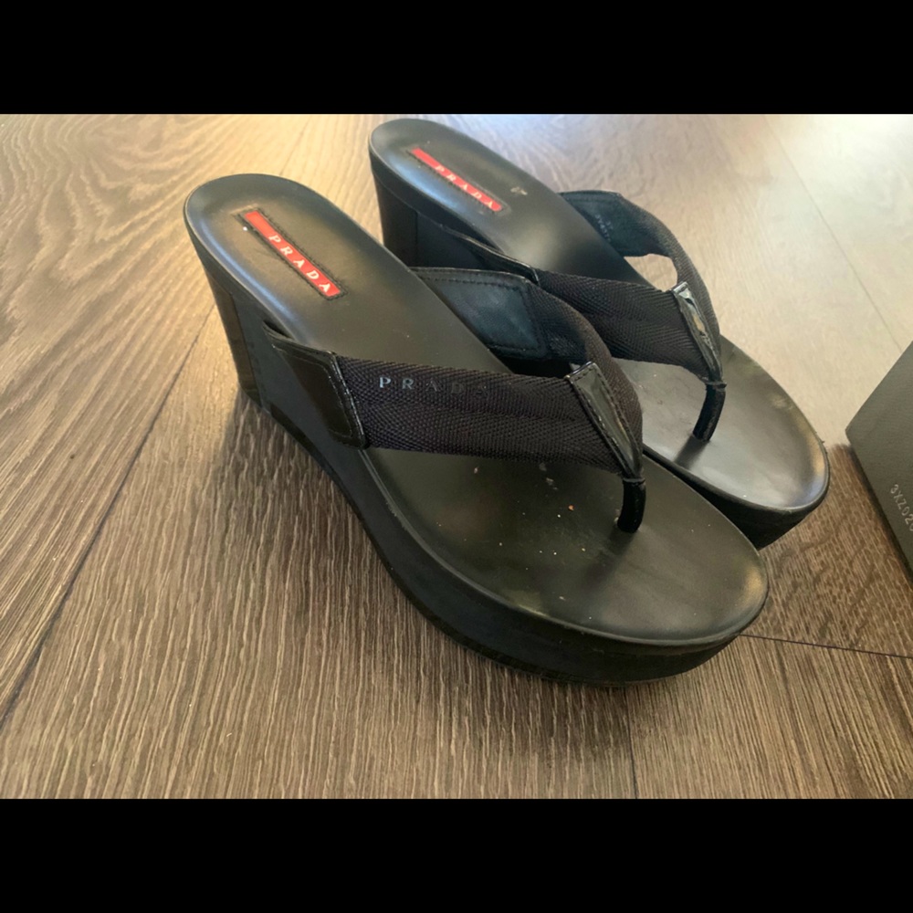 Authentic Prada platform sandals size 37